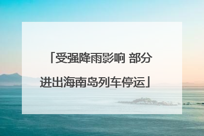 受强降雨影响 部分进出海南岛列车停运
